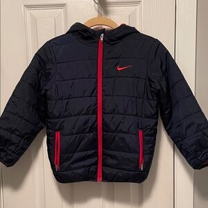 Nike Kids Dark Blue Puffer with Red Details. Size 6-7 years. Great condition